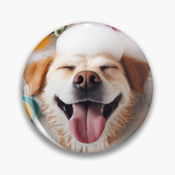 Item preview, very happy dog laid back and relaxing in the bubble bath  designed and sold by clearviewstock.