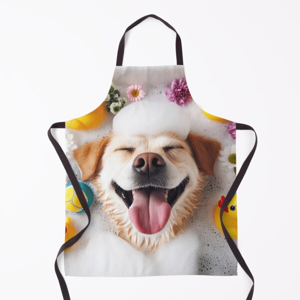 Item preview, very happy dog laid back and relaxing in the bubble bath  designed and sold by clearviewstock.
