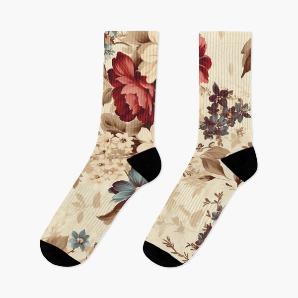 Item preview, romantic and nostalgic themes beige floral designed and sold by aiartbay.