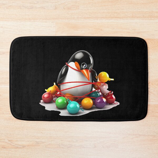 Item preview, A cute penguin celebrates Christmas - unfortunately he got caught with the colorful balls designed and sold by WallGemsArt.