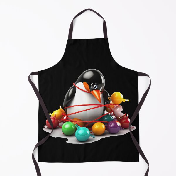 Item preview, A cute penguin celebrates Christmas - unfortunately he got caught with the colorful balls designed and sold by WallGemsArt.