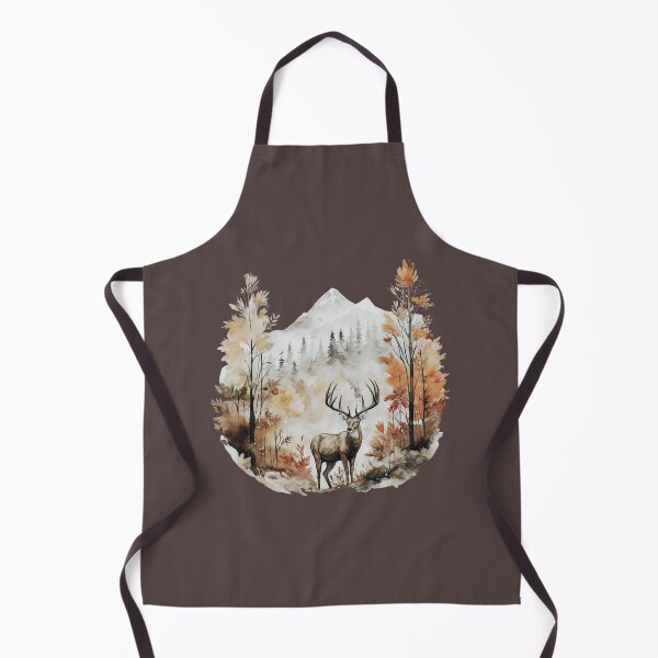Item preview, Elk in Autumn Mountain Landscape Illustration designed and sold by SweetlanArt.