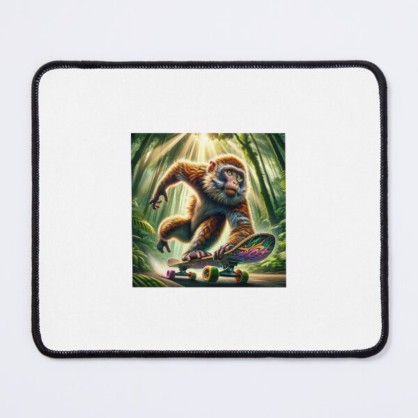 Item preview, Monkey riding skateboard in the forest designed and sold by Mugs and Shirts.