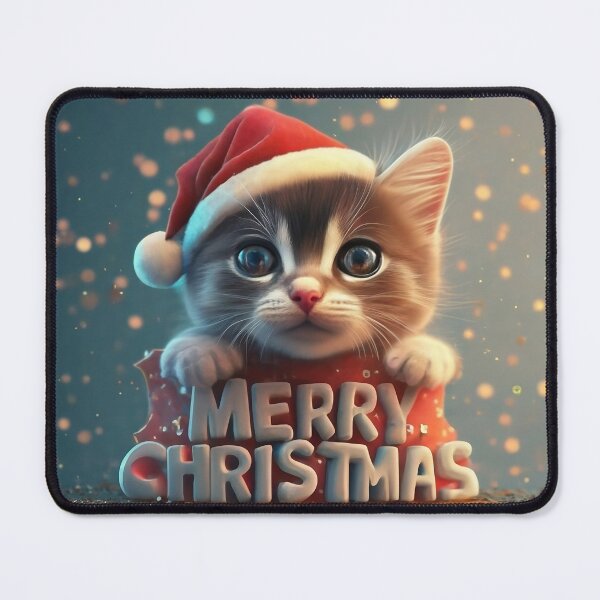 Item preview, Merry Christmas Baby Cat with Colored Stars designed and sold by SDBSTORE.