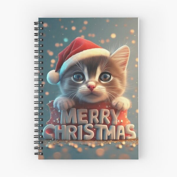Item preview, Merry Christmas Baby Cat with Colored Stars designed and sold by SDBSTORE.