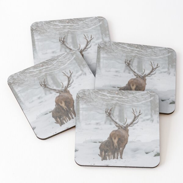 Item preview, Capital red deer in the driving snow designed and sold by Ingo Gerlach.