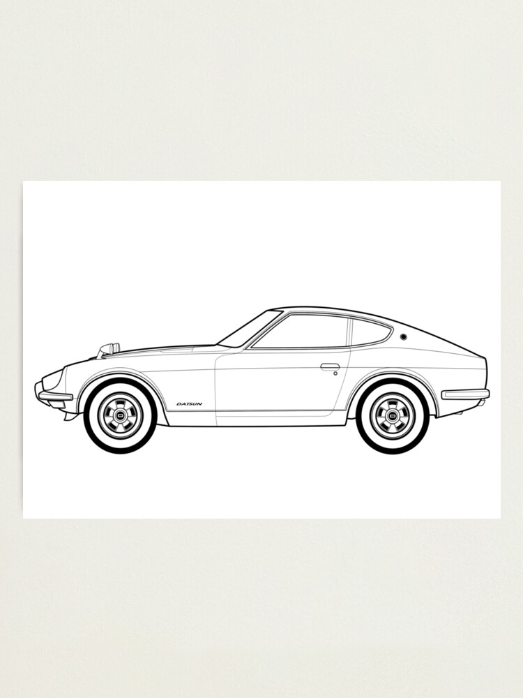 Datsun Fairlady 240z Outline Artwork Photographic Print By Rjwautographics Redbubble