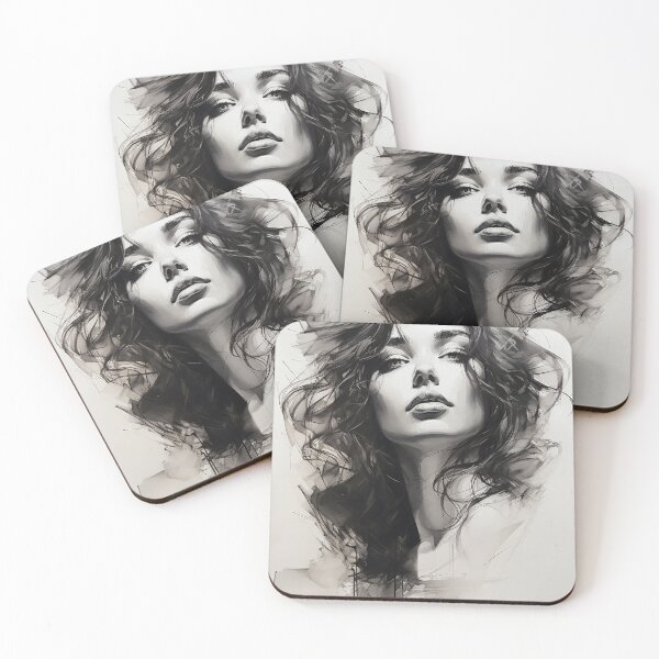 Item preview, Whispers of Charcoal: A Portrait in Grayscale designed and sold by oanaunciuleanu.