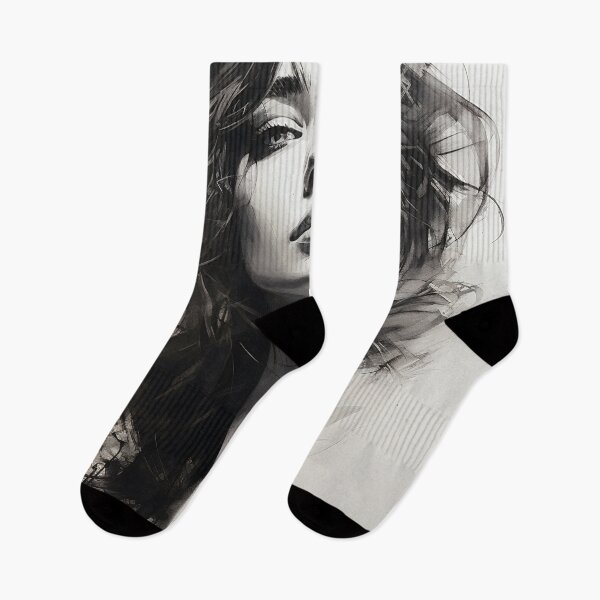 Item preview, Whispers of Charcoal: A Portrait in Grayscale designed and sold by oanaunciuleanu.