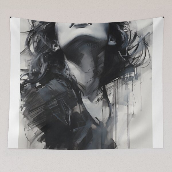 Item preview, Whispers of Charcoal: A Portrait in Grayscale designed and sold by oanaunciuleanu.