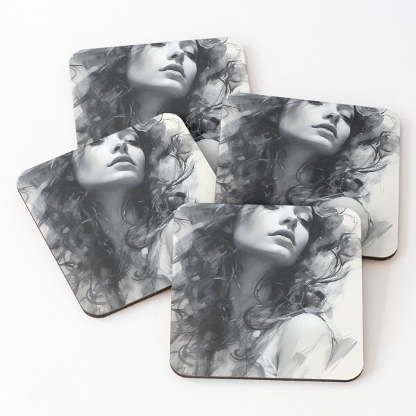 Item preview, Whispers of Charcoal: A Portrait in Grayscale designed and sold by oanaunciuleanu.