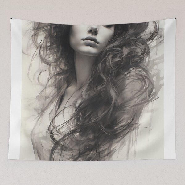 Item preview, Whispers of Charcoal: A Portrait in Grayscale designed and sold by oanaunciuleanu.