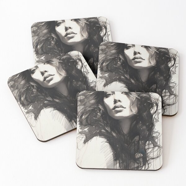 Item preview, Whispers of Charcoal: A Portrait in Grayscale designed and sold by oanaunciuleanu.
