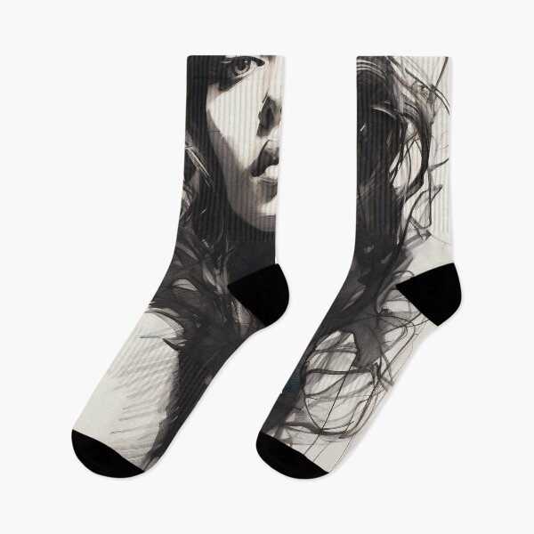 Item preview, Whispers of Charcoal: A Portrait in Grayscale designed and sold by oanaunciuleanu.