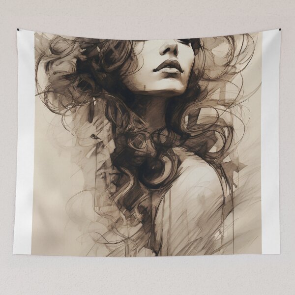 Item preview, Whispers of Charcoal: A Portrait in Grayscale designed and sold by oanaunciuleanu.