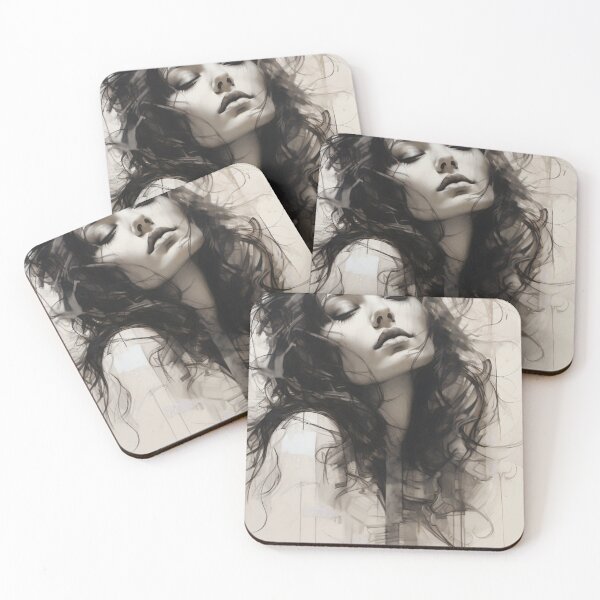 Item preview, Whispers of Charcoal: A Portrait in Grayscale designed and sold by oanaunciuleanu.