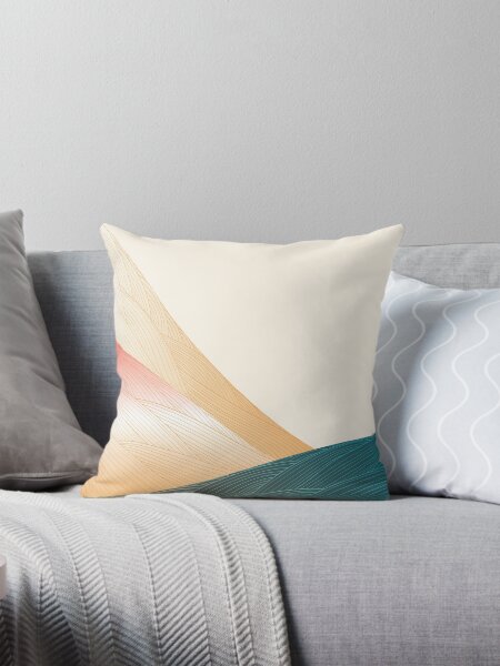 Line pattern in vintage style Throw Pillow