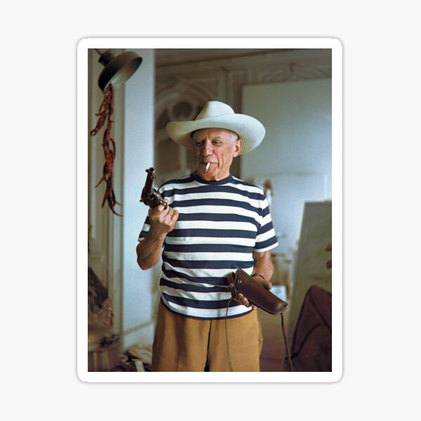 Pablo Picasso avec pistolet Sticker