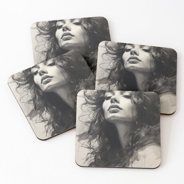 Item preview, Whispers of Charcoal: A Portrait in Grayscale designed and sold by oanaunciuleanu.