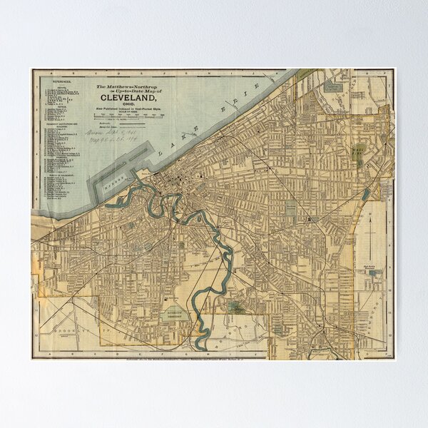Item preview, Vintage Map of Cleveland OH (1894) designed and sold by BravuraMedia.