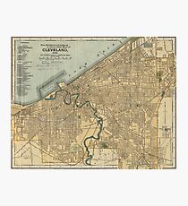 Lámina fotográfica Mapa vintage de Cleveland OH (1894)