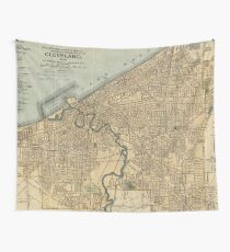 Tela decorativa Mapa vintage de Cleveland OH (1894)