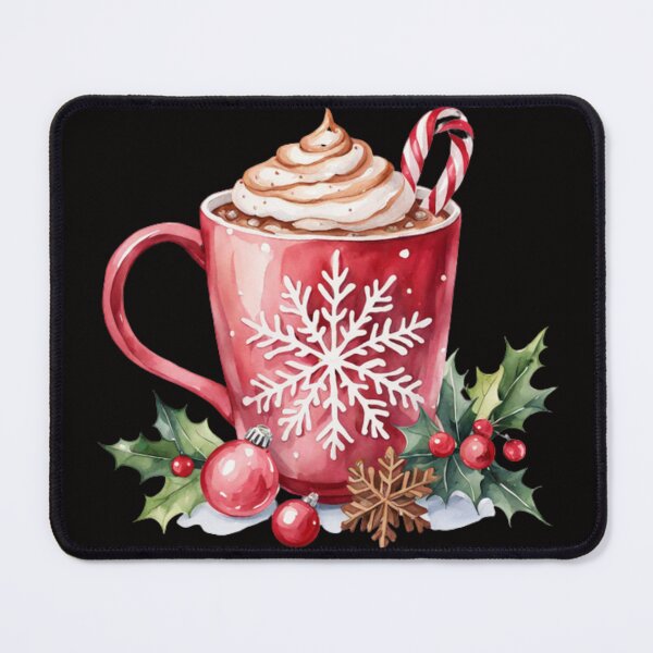 Item preview, mug of hot chocolate with christmas decoration designed and sold by aipaint.