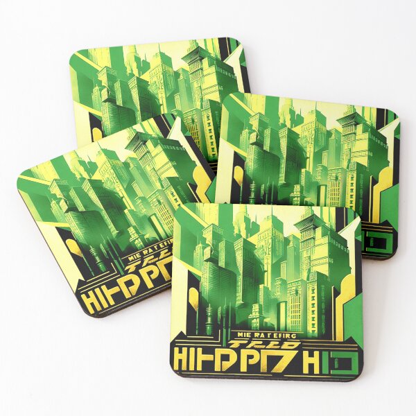 Item preview, Metropolis City Futuristic Cinema Cinema Light Games Film black yellow green gold designed and sold by G-M-Designs.