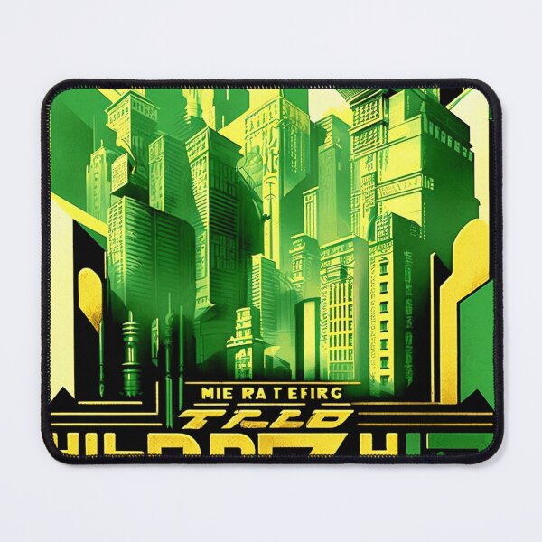 Item preview, Metropolis City Futuristic Cinema Cinema Light Games Film black yellow green gold designed and sold by G-M-Designs.