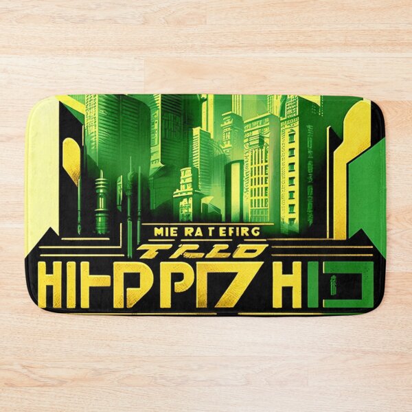 Item preview, Metropolis City Futuristic Cinema Cinema Light Games Film black yellow green gold designed and sold by G-M-Designs.
