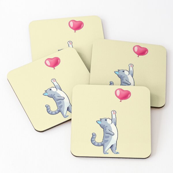 Item preview, heart balloon and cat designed and sold by NAGNE.