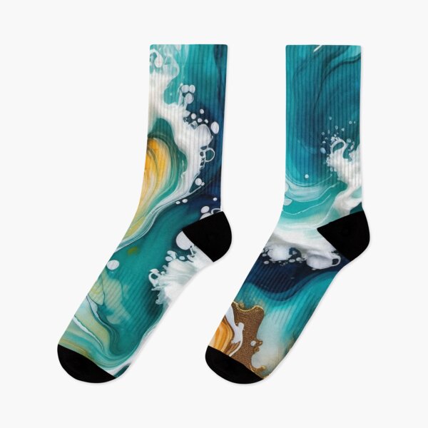 Item preview, Teal Ocean Waves, Sea and Sand Liquid Vibrational Art designed and sold by JillyJ05.