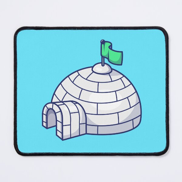 Item preview, Igloo with Flag Cartoon Vector Icon Illustration" designed and sold by hjian8219.