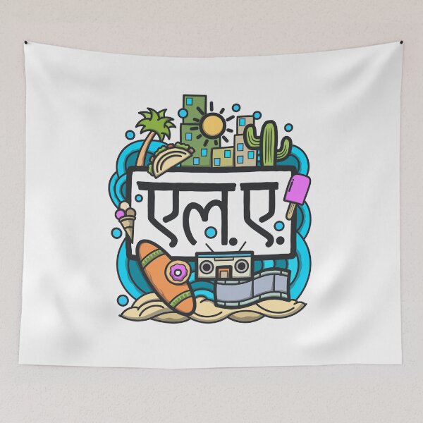 Item preview, Los Angeles Hindi Color Doodle designed and sold by NomadicQuest.
