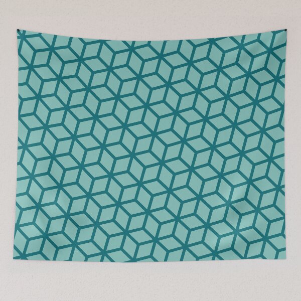 Item preview, Patrón de cubo, verde 2D designed and sold by purelypatterns.