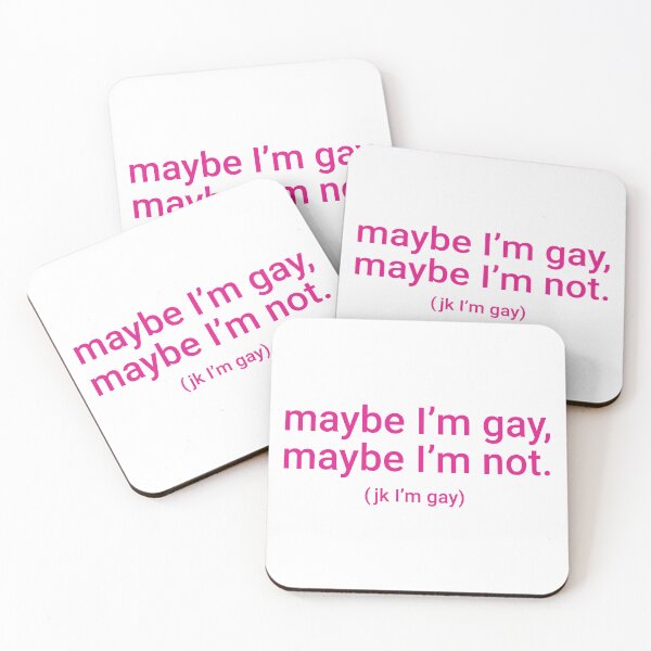 Item preview, "maybe I'm gay, maybe I'm not. (jk I'm gay)" Humorous Pride Identity Design designed and sold by KikiValley.