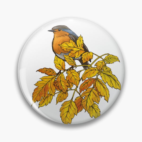 Item preview, European robin on varnish tree designed and sold by kataszep.