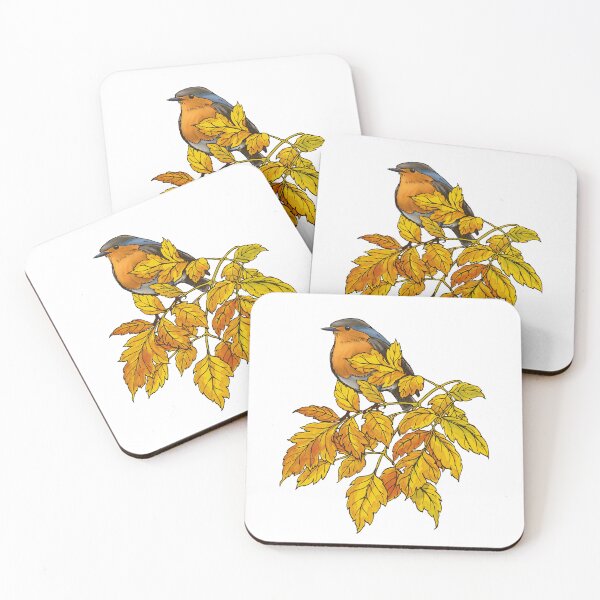 Item preview, European robin on varnish tree designed and sold by kataszep.