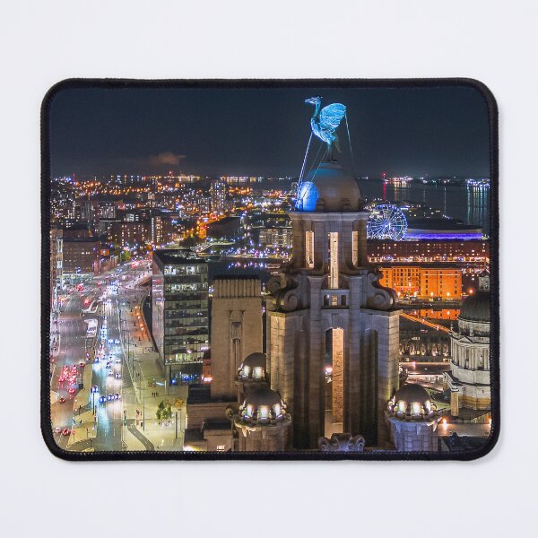 Item preview, Liverpool night time view designed and sold by Pixancards.