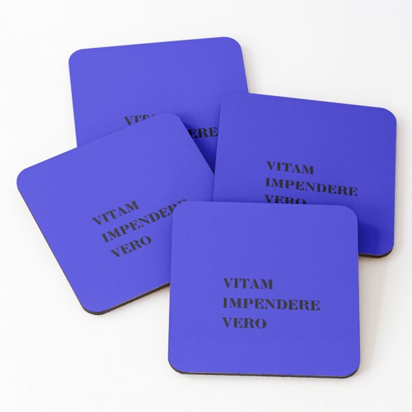 Item preview,  Vitam Impendere Vero-Life For The Truth Latin phrase on blue background designed and sold by HomeArtStudio.