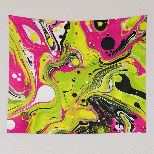 Item preview, Lime Green and Magenta Flow Art designed and sold by VectorPlace.
