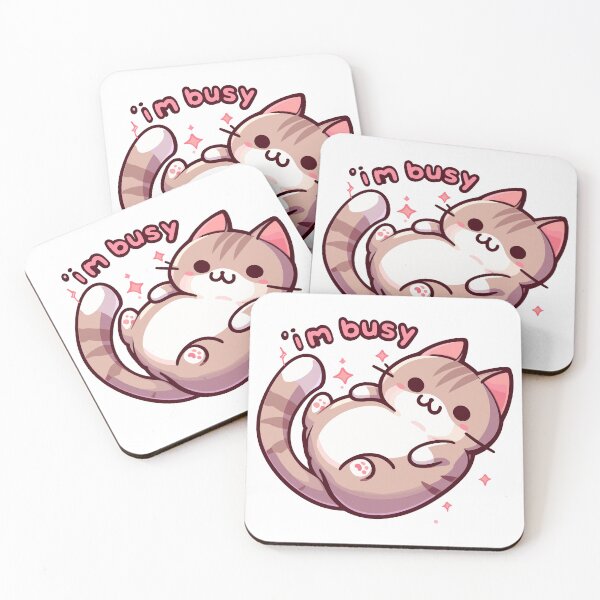 Item preview, Kawaii Im busy cat designed and sold by TomFrontierArt.