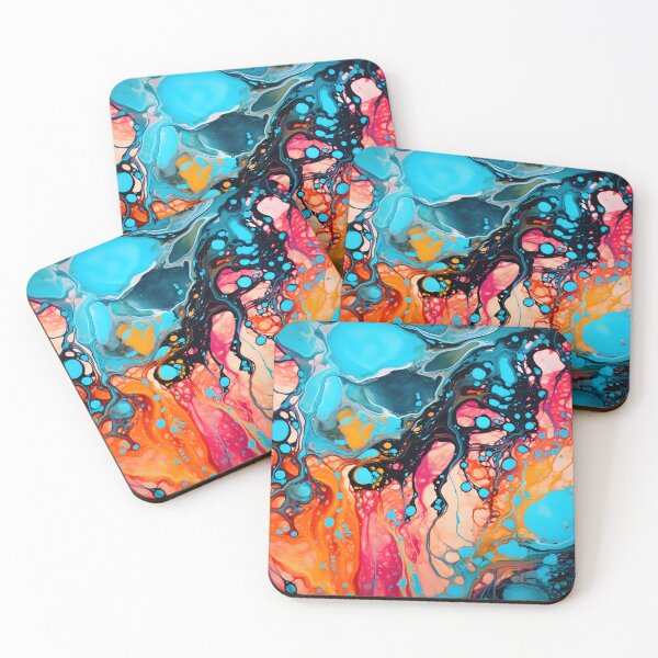 Item preview, Vibrant Turquoise and Coral Abstract designed and sold by VectorPlace.