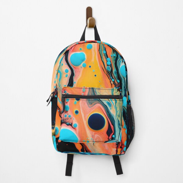 Item preview, Vibrant Fluid Artistry in Aqua and Orange designed and sold by VectorPlace.