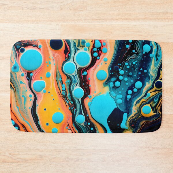 Item preview, Vibrant Fluid Artistry in Aqua and Orange designed and sold by VectorPlace.