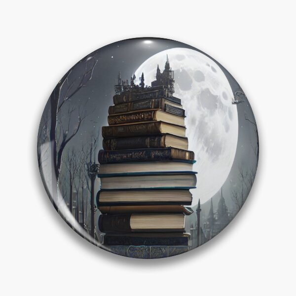 Aperçu de l'œuvre Livre Esthétique 1, Tour du Livre, Ville, Lune, Forêt créée et vendue par WrenDay.