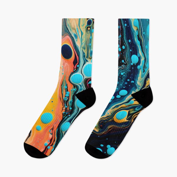 Item preview, Vibrant Fluid Artistry in Aqua and Orange designed and sold by VectorPlace.