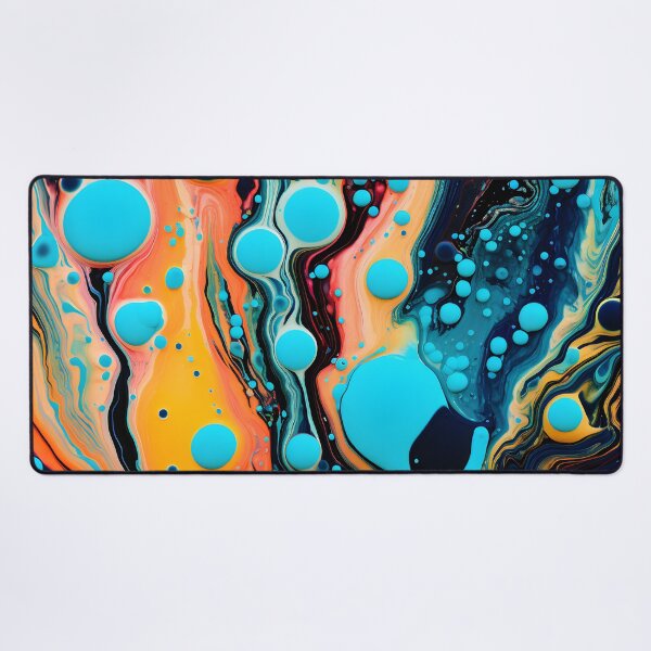 Item preview, Vibrant Fluid Artistry in Aqua and Orange designed and sold by VectorPlace.