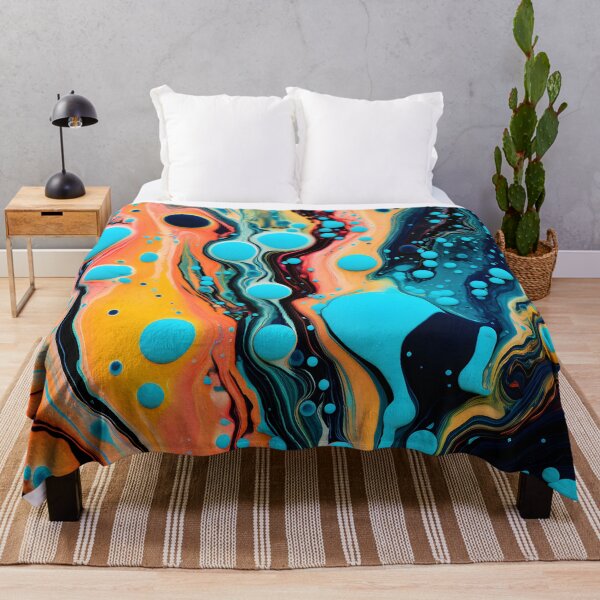 Item preview, Vibrant Fluid Artistry in Aqua and Orange designed and sold by VectorPlace.