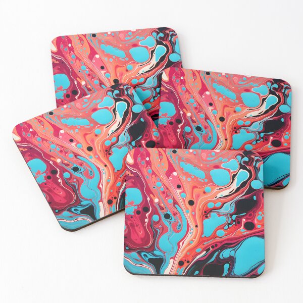 Item preview, Vivid Vermilion and Turquoise Abstract designed and sold by VectorPlace.